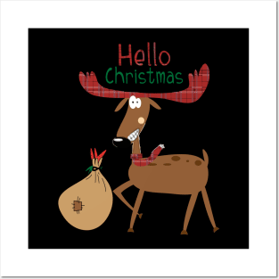 funny Christmas Reindeer Posters and Art